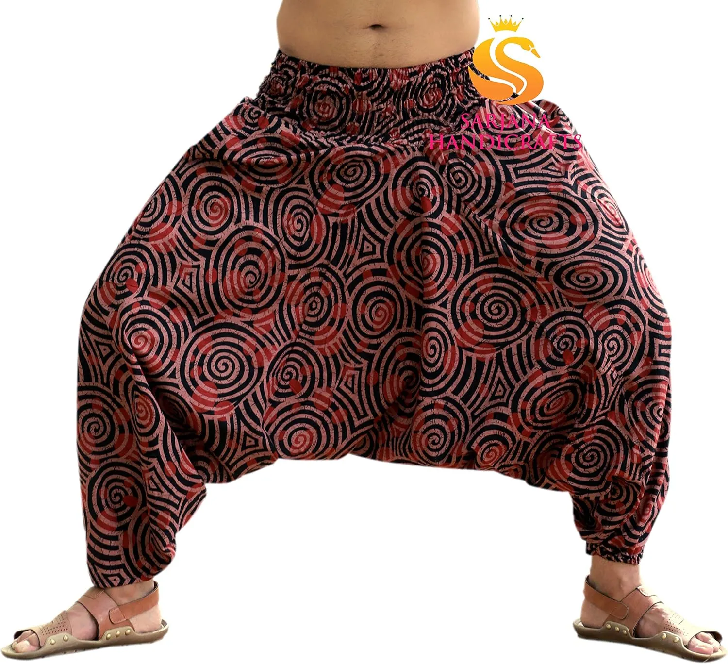 SARJANA HANDICRAFTS Men Women Cotton Harem Pants Pockets Yoga Trousers Hippie
