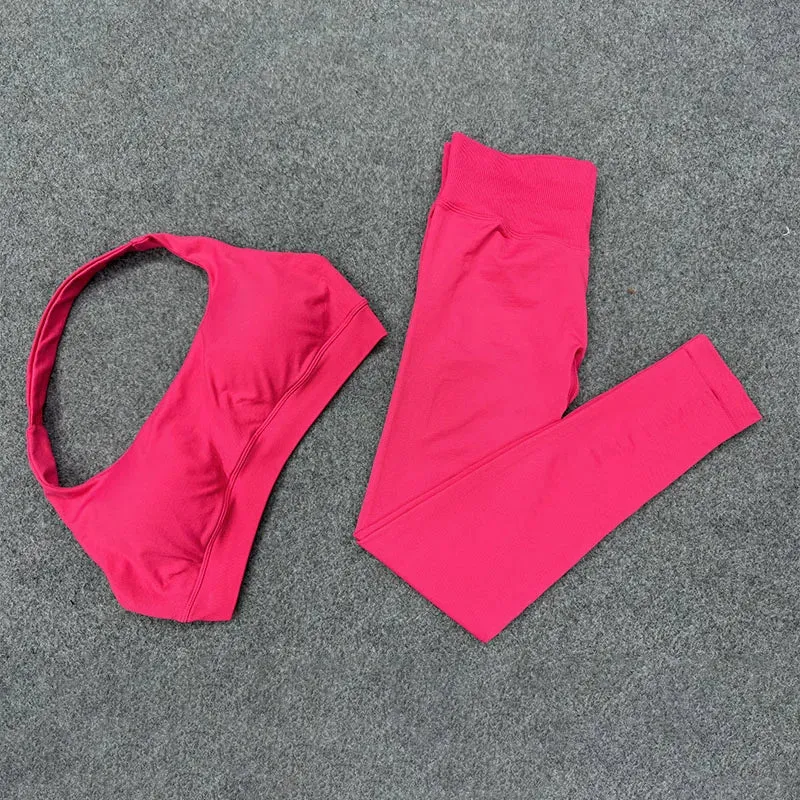 Seamless Yoga Set - Cropped Top & High-Waist Leggings