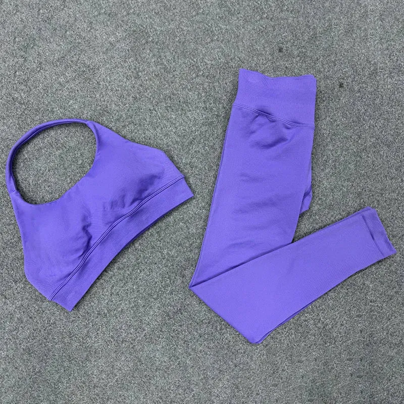 Seamless Yoga Set - Cropped Top & High-Waist Leggings