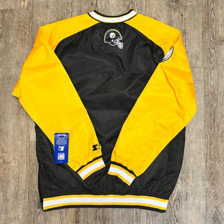 Starter V-Neck Pittsburgh Steelers Black /  Yellow Windbreaker