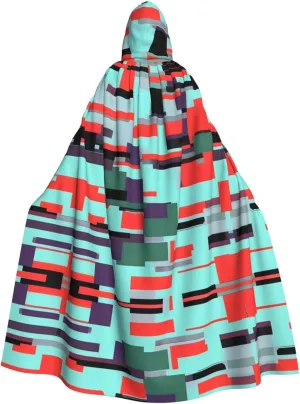 Striped combination Picture Adult Hooded Cape Cloak for Halloween, Role-playing Costumes, and Theme Parties