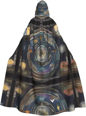 Tarot Compass Printing Halloween Adult Hooded Cloak for Party Decoration and Costumes