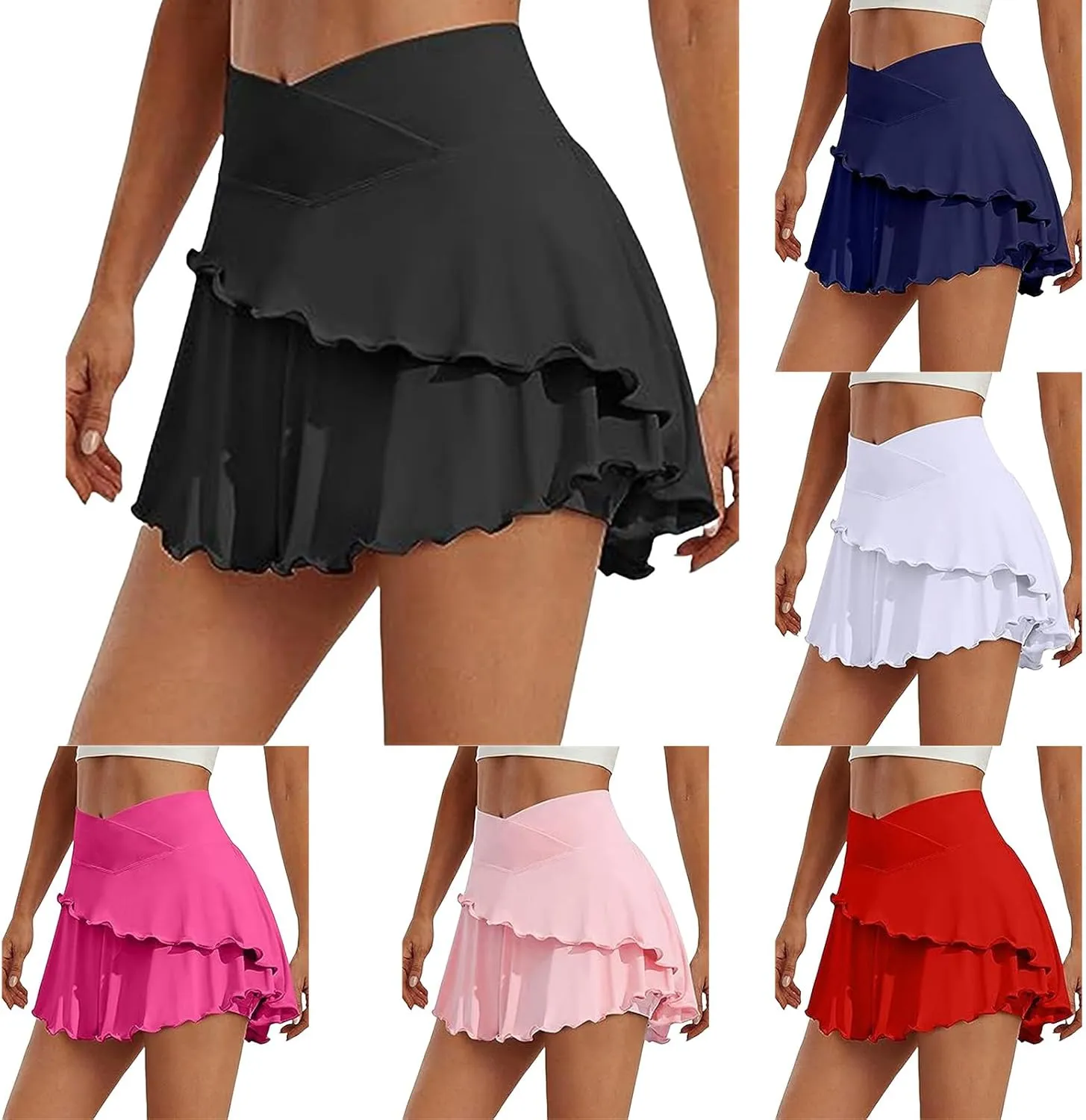 Tennis Skirts for Women High Waisted Golf Skorts with Pockets Inner Shorts Athletic Skirts Running Sports Clothes