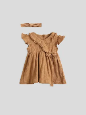 Textured Wrap Around Dress