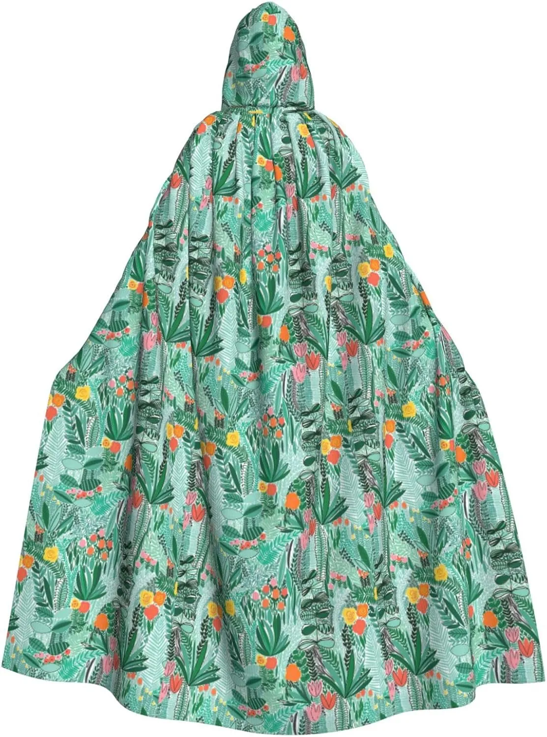 Tropical Flora Hooded Cloak Party Decoration Cape for Carnival Cosplay Costumes Masquerade and Theme Parties