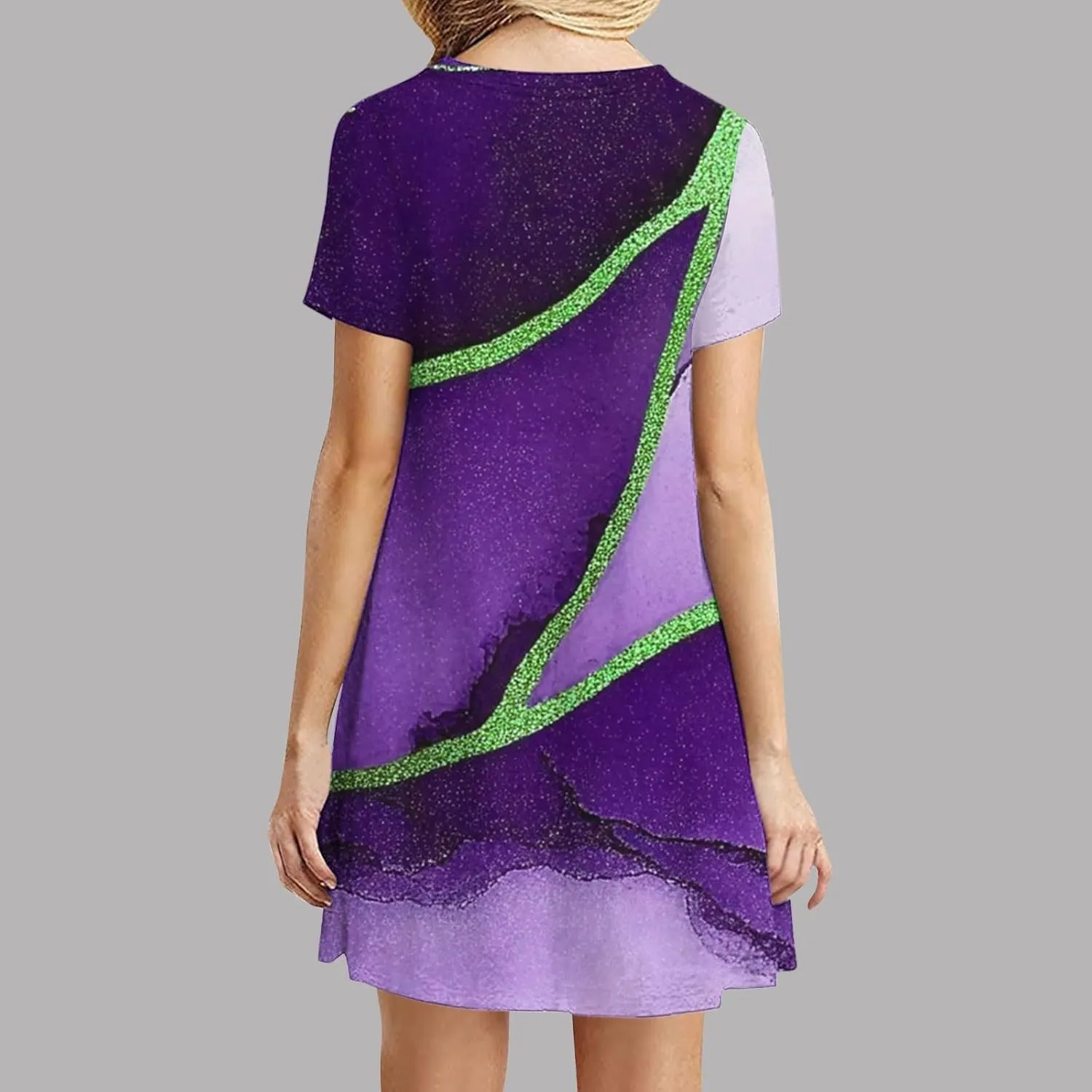 Tshirt Dress Women Crewneck Short Sleeve Summer Dresses Floral Print Swing Dress 2025 Casual Beach Sundresses
