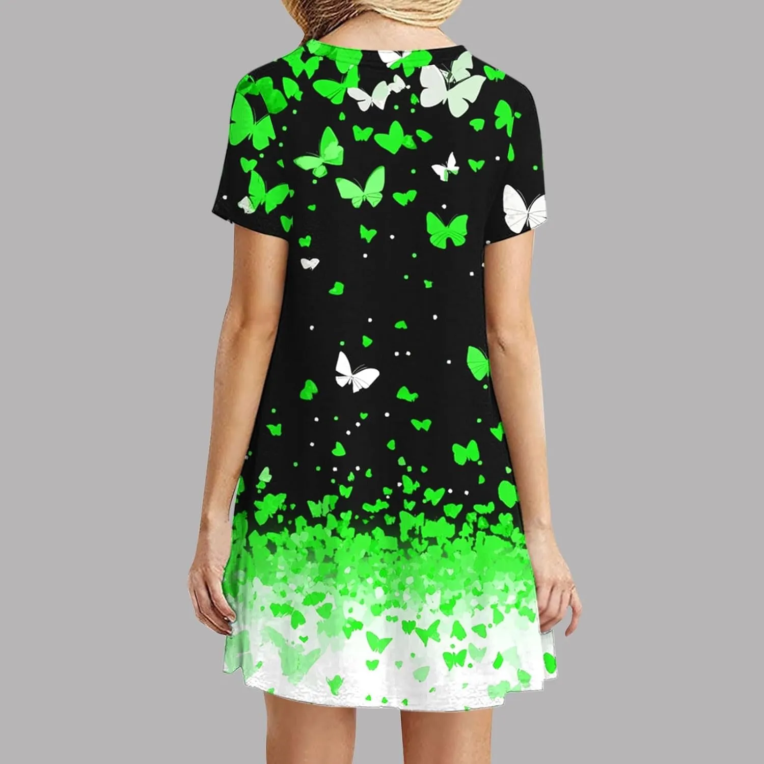 Tshirt Dress Women Crewneck Short Sleeve Summer Dresses Floral Print Swing Dress 2025 Casual Beach Sundresses