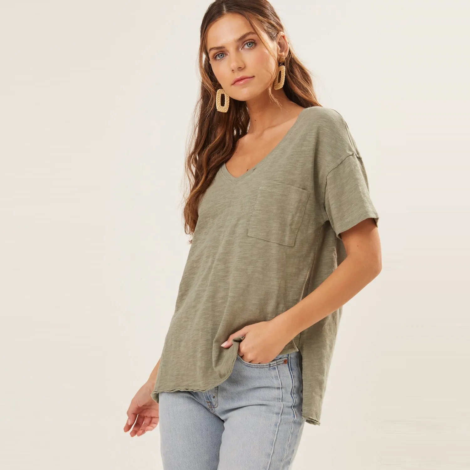 V Neck Tee (Sage)