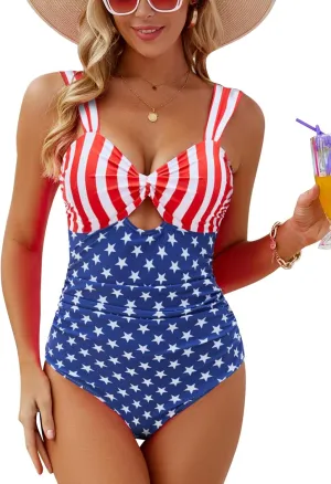 VIMPUNEC Women One Piece Tummy Control Swimsuit High Waisted Bathing Suit Cut Out Swimwear