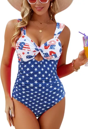 VIMPUNEC Women One Piece Tummy Control Swimsuit High Waisted Bathing Suit Cut Out Swimwear
