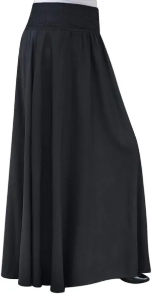 Vintage Holiday Skirts for Women Solid Color High Waist Dress Elastic A Line Pleated Rise Midi Dance Skirt Elegant