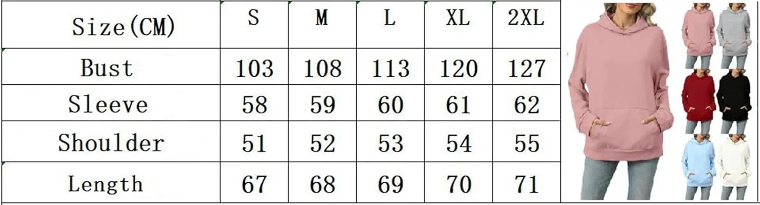 Womens Hoodies Oversized Sweatshirts Casual Long Sleeve Pullover Fall Clothes with Pocket