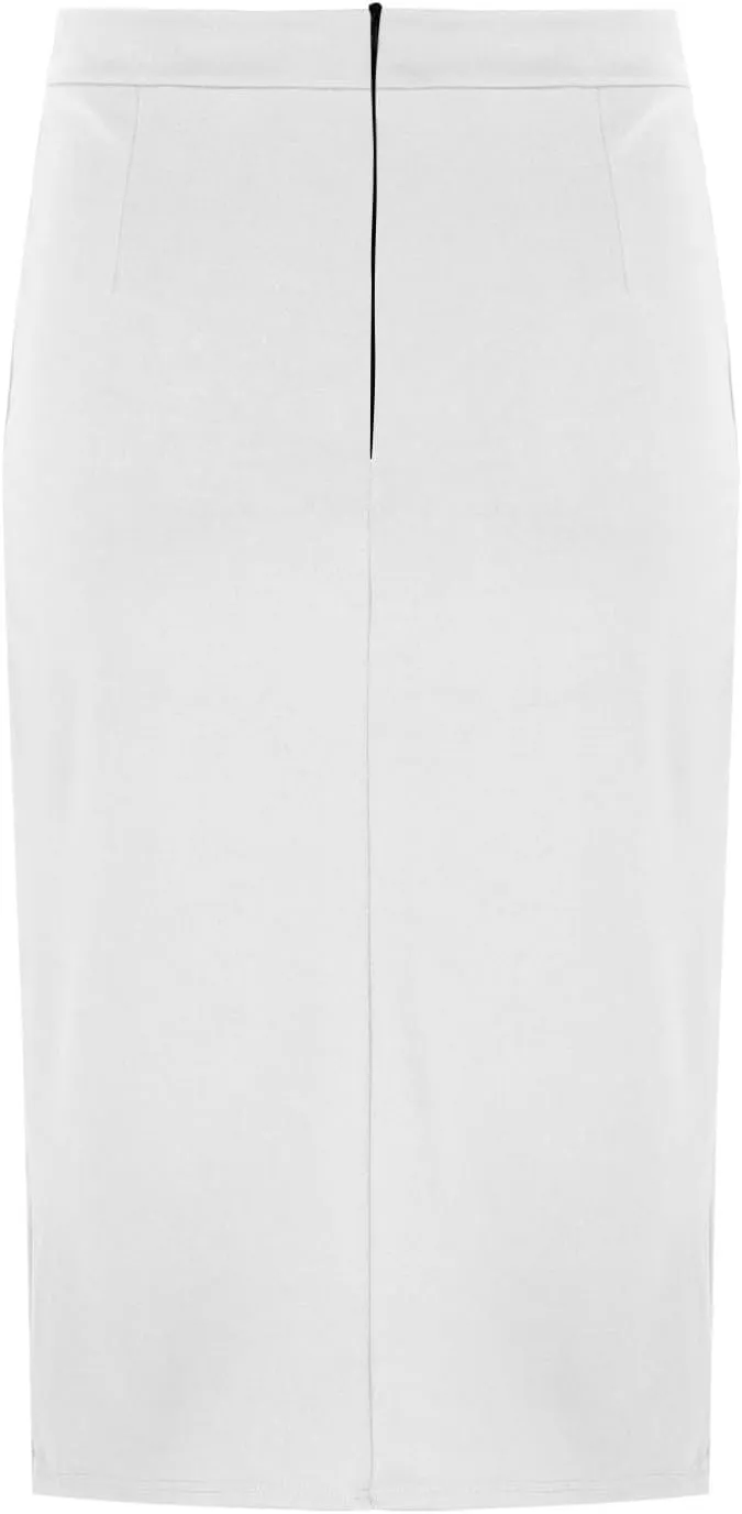 Women's Pencil Skirt Tummy Control Bodycon Skirts Below Knee Office Skirt Business Work Skirt Stretch Zip Up Skirt