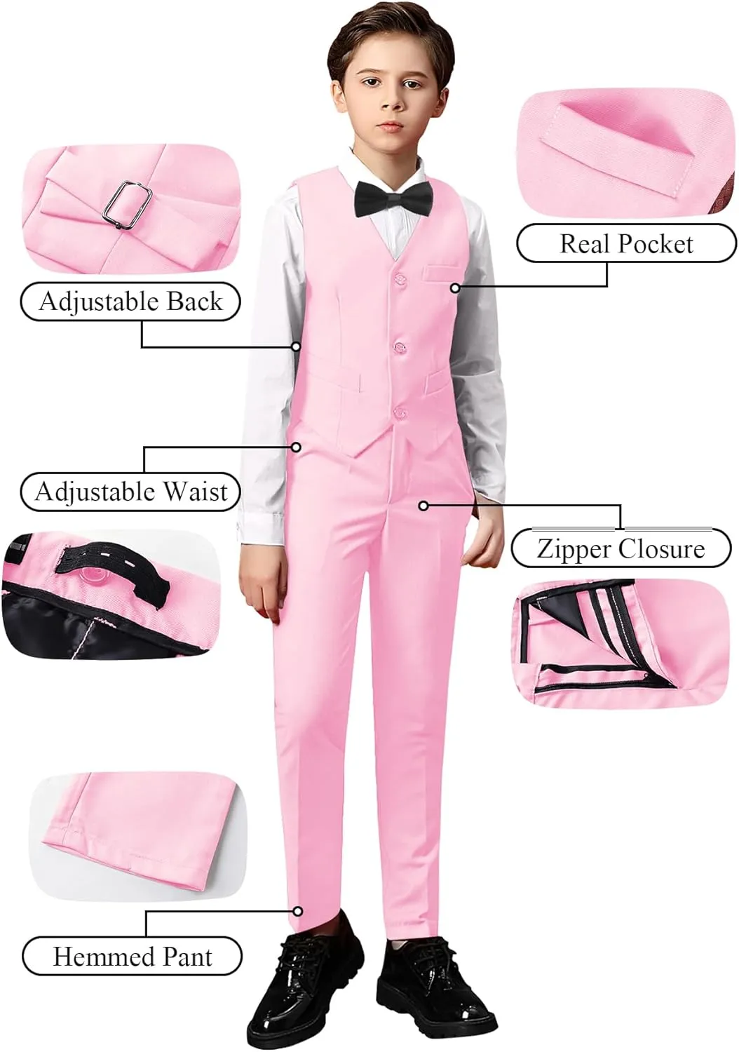 Yanlu Toddler Suits for Boys Formal Suit Ring Bearer Outfit Kids Dress Clothes for Wedding
