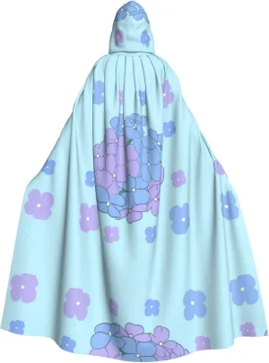 Yaxianmu Flower Printing Halloween Adult Hooded Cloak for Parties and Costume Events