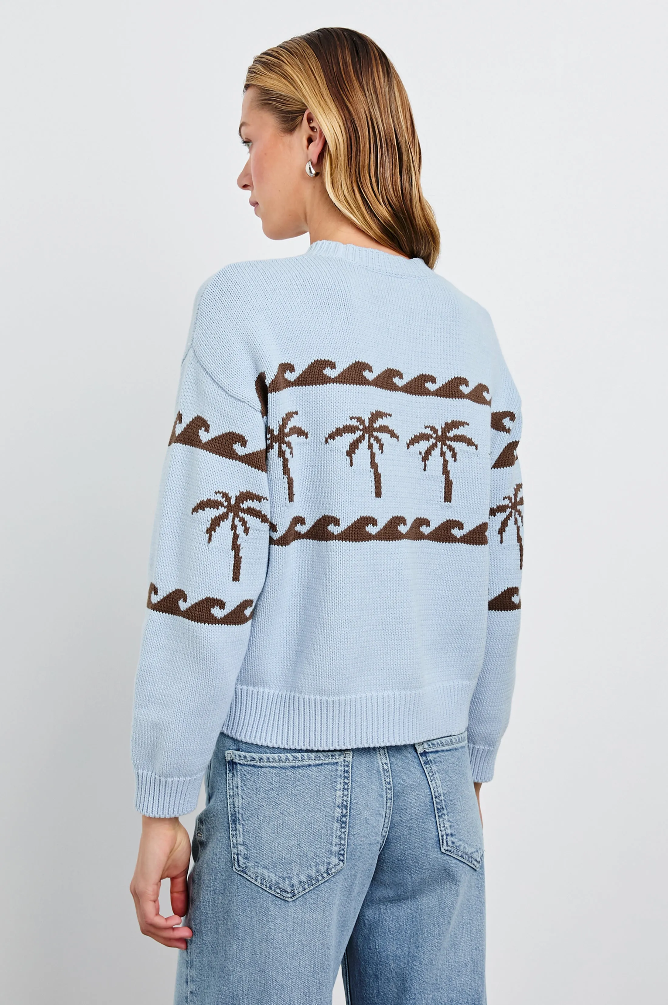 ZOEY SWEATER - PALM STRIPE