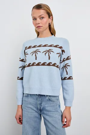 ZOEY SWEATER - PALM STRIPE